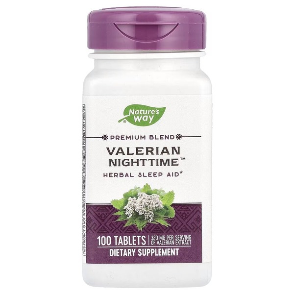 Экстракты валерианы и мелиссы Nature's Way Valerian Nighttime, 100 таблеток для хорошего сна
