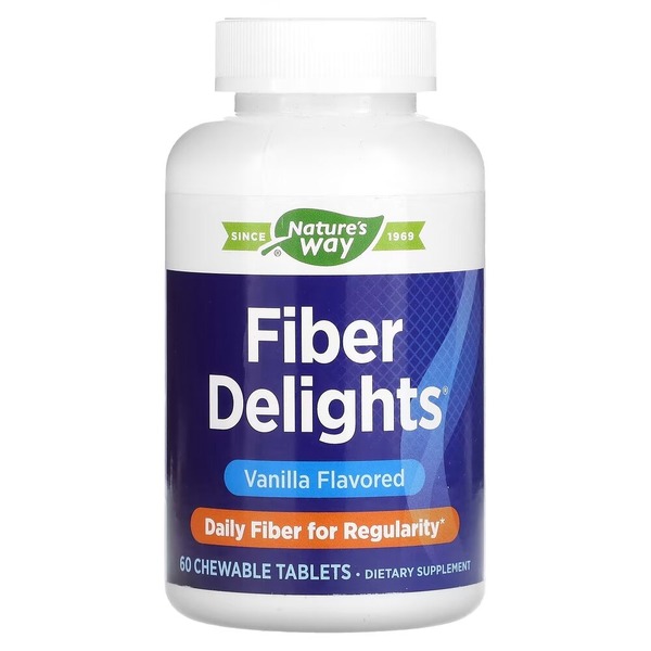 Суміш клітковини  з вівсяних висівок Nature's Way Fiber Delights, 60 жувальних таблеток для поліпшення травлення