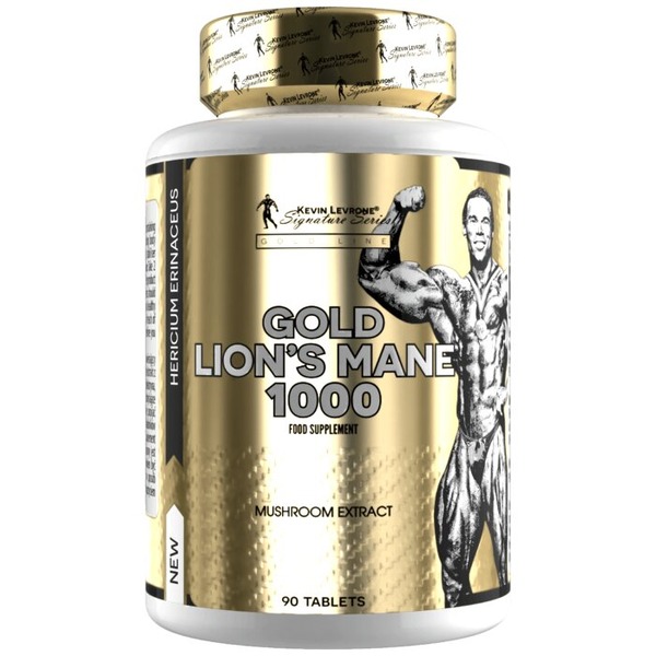 Екстракт гриба левова грива Kevin Levrone Gold Line Gold Lion's Mane 1000 mg, 90 таблеток для підтримки нервовї системи