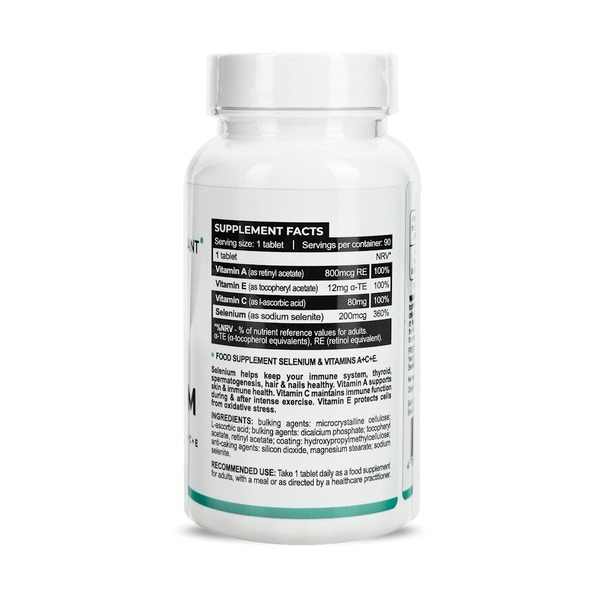 Селен Progress Nutrition Selenium 200 mcg, 90 таблеток для поддержки иммунной системы. Фото 2