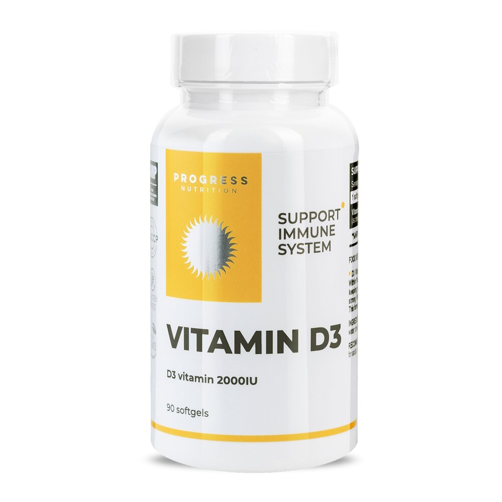 Витамин D3 Progress Nutrition Vitamin D3 2000 IU, 90 капсул