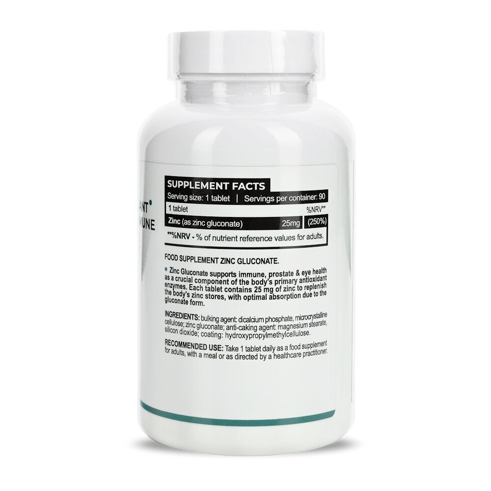 Цинк глюконат Progress Nutrition Zinc Gluconate 25 mg, 90 таблеток для поддержки иммунной системы. Фото 2