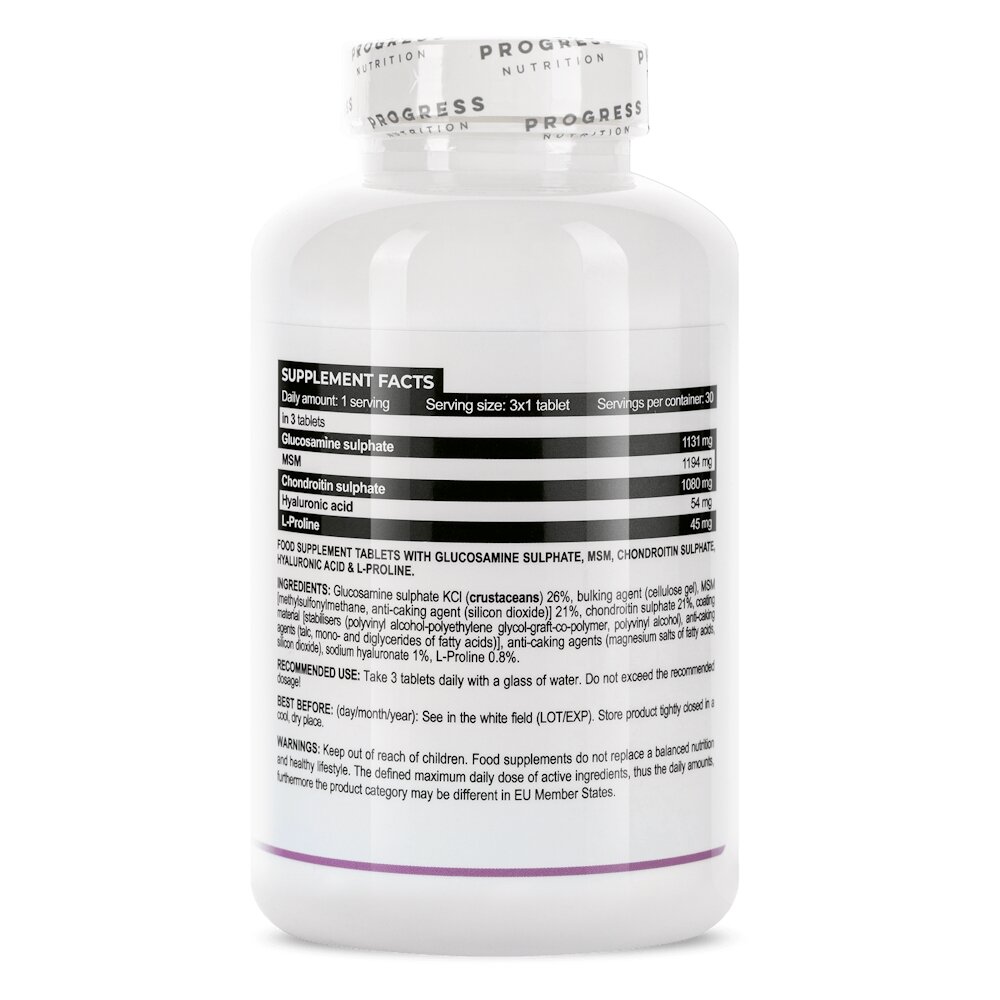 комплексный хондропротектор Progress Nutrition Glucosamine Chondroitin MSM Complex, 90 таблеток. Фото 2