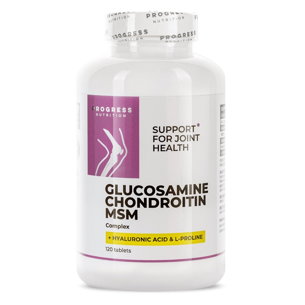 Комплексний хондропротектор Progress Nutrition Glucosamine Chondroitin MSM Complex, 120 таблеток