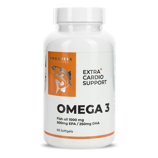 Омега-3 Progress Nutrition Omega 3 Extra, 60 капсул для підтримки серцево-судинної системи