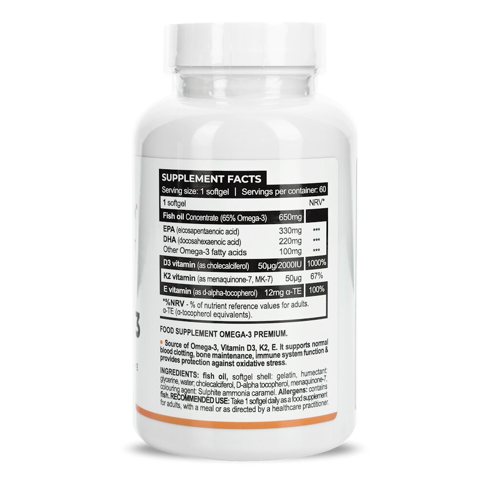 Омега-3 Progress Nutrition Omega 3 Premium, 60 капсул для підтримки серцево-судинної системи. Фото 2