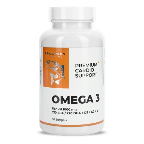 Омега-3 Progress Nutrition Omega 3 Premium, 60 капсул для підтримки серцево-судинної системи