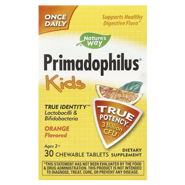 Пробіотична суміш Nature's Way Primadophilus Kids 3 Billion CFU, 30 жевательных таблеток