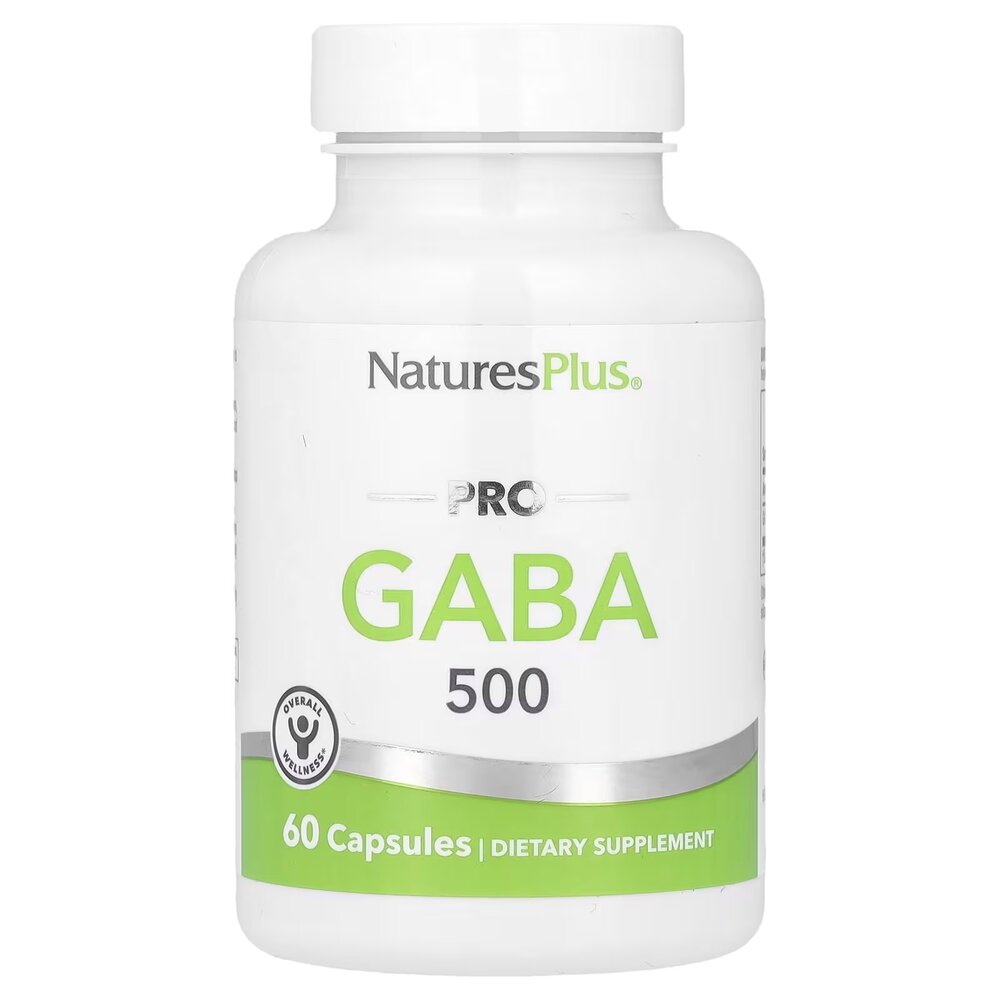 Гамма-аминомасляная кислота Natures Plus PRO GABA 500 mg, 60 капсул для поддержки нервной системы