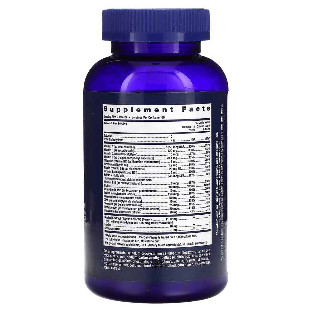 Витамины и минералы Life Extension Children's Formula Life Extension Mix, 120 жевательных таблеток для детей. Фото 2