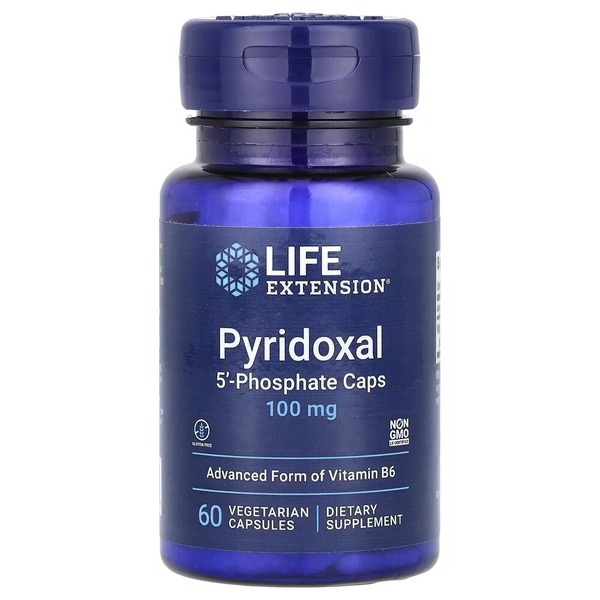 Витамин B6 Life Extension Pyridoxal 5'-Phosphate 100 mg, 60 вегакапсул