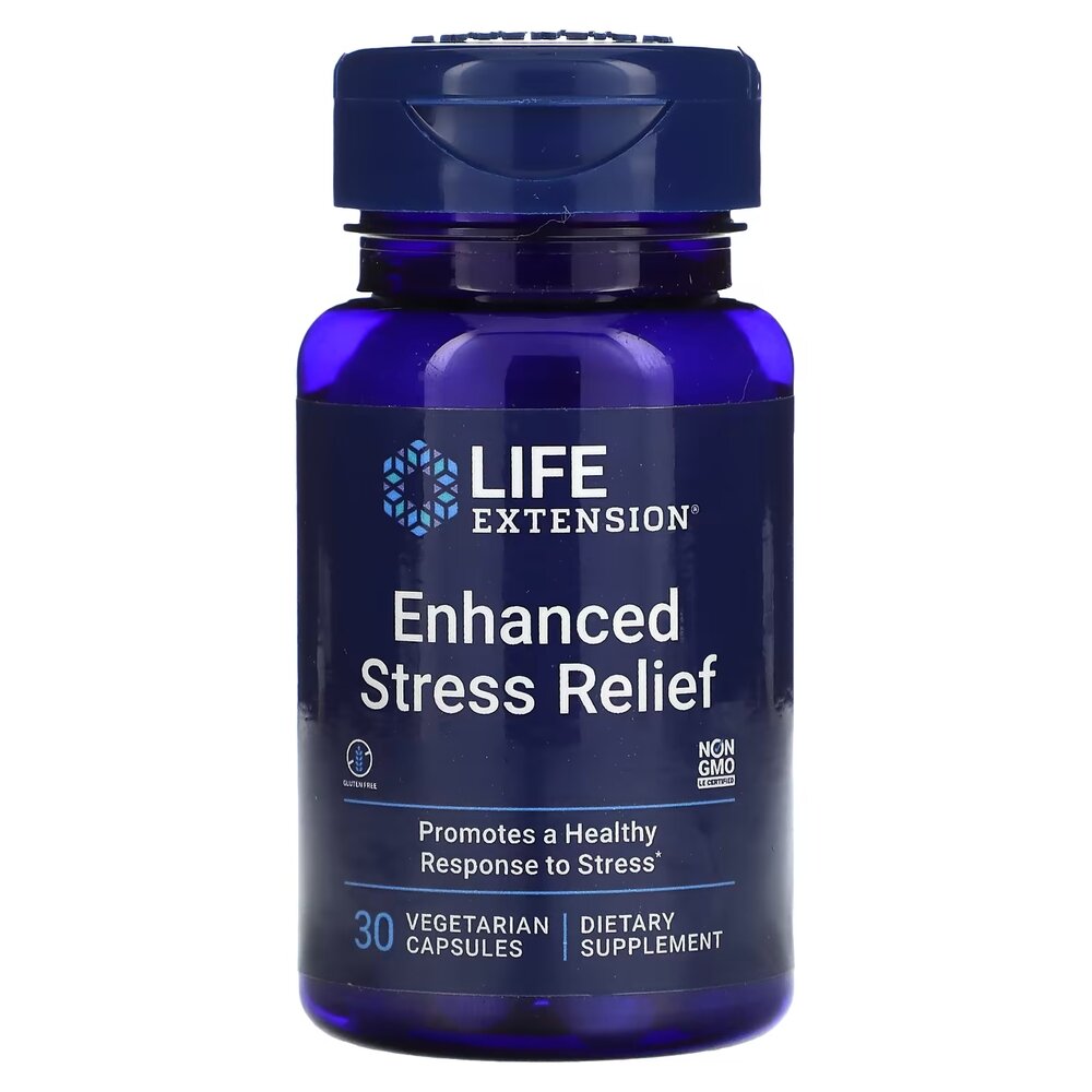 Екстракт меліси Life Extension Enhanced Stress Relief, 30 вегакапсул для підтримки емоційного балансу