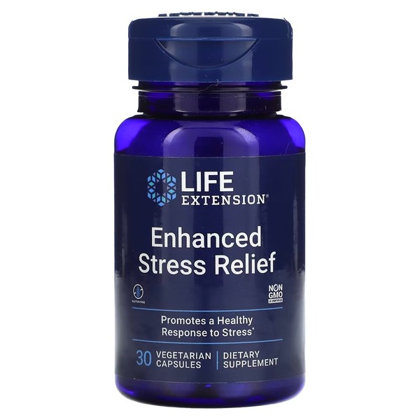 Екстракт меліси Life Extension Enhanced Stress Relief, 30 вегакапсул для підтримки емоційного балансу