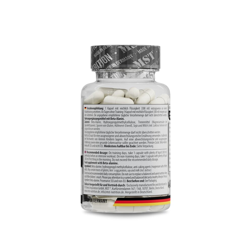 Бета-аланин MST Nutrition Beta-Alanine, 60 капсул для поддержки мышц. Фото 3