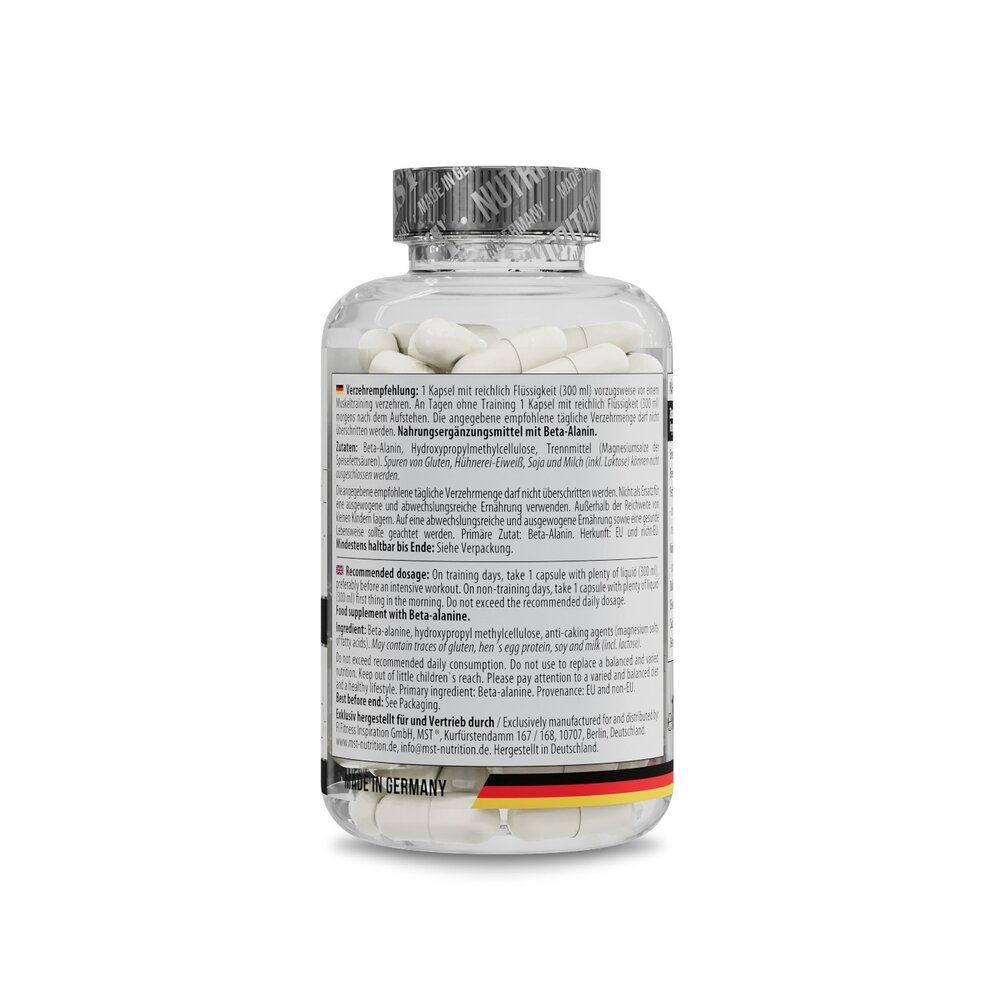 Бета-аланін MST Nutrition Beta-Alanine, 120 капсул для підтримки  м'язів. Фото 3