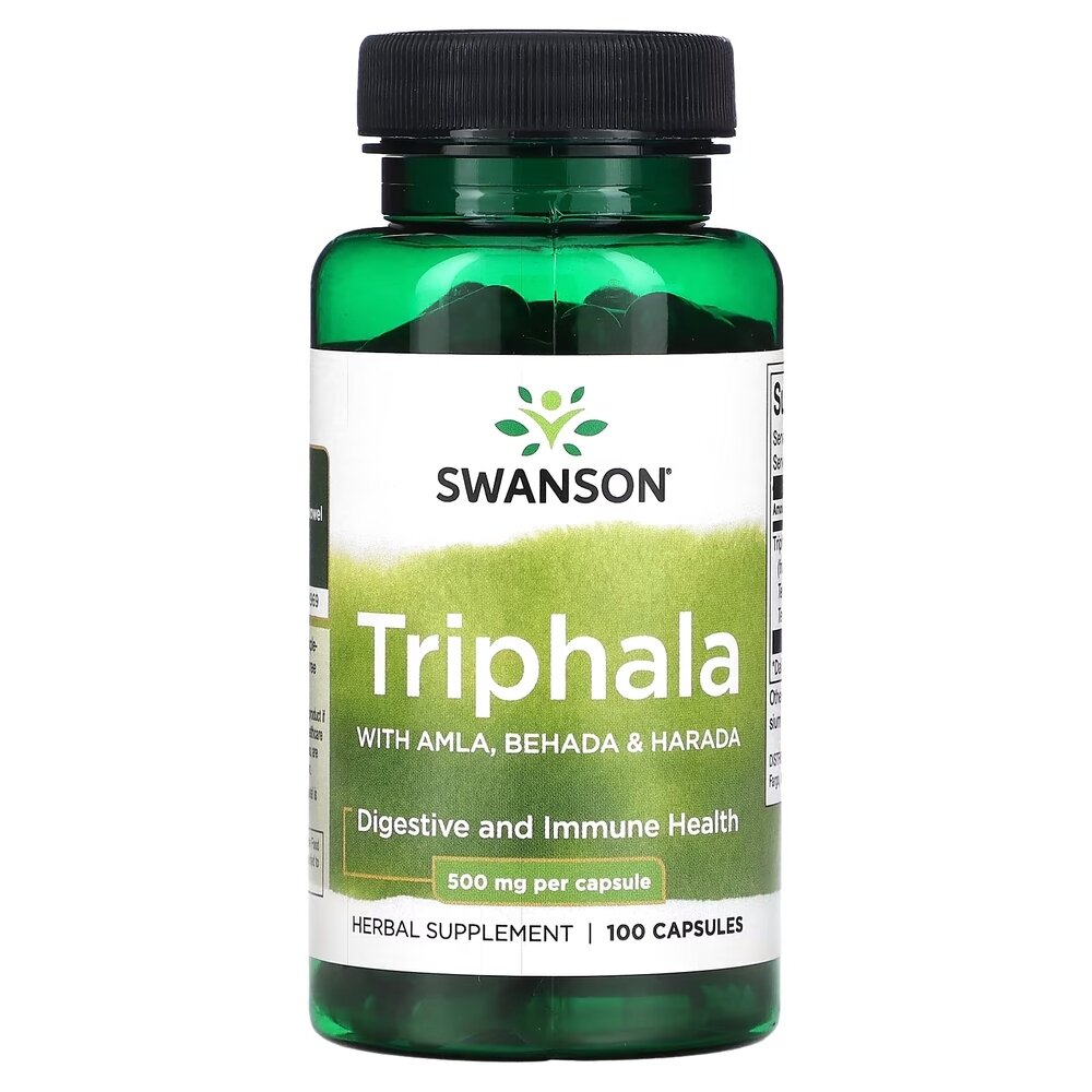 Трифала Swanson Triphala 500 mg, 100 капсул для поддержки пищеварительной системы