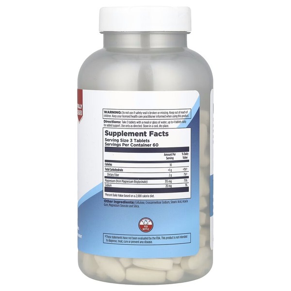 Магний бисглицинат KAL Chelated Magnesium Bisglycinate, 180 таблеток для поддержки костей, мышц и нервной системы. Фото 2