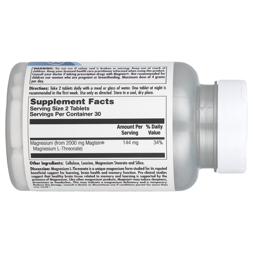 Магний L-трионат KAL Think Magnesium L-Threonate, 60 таблеток. Фото 2