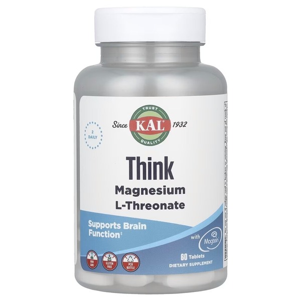 Магний L-трионат KAL Think Magnesium L-Threonate, 60 таблеток