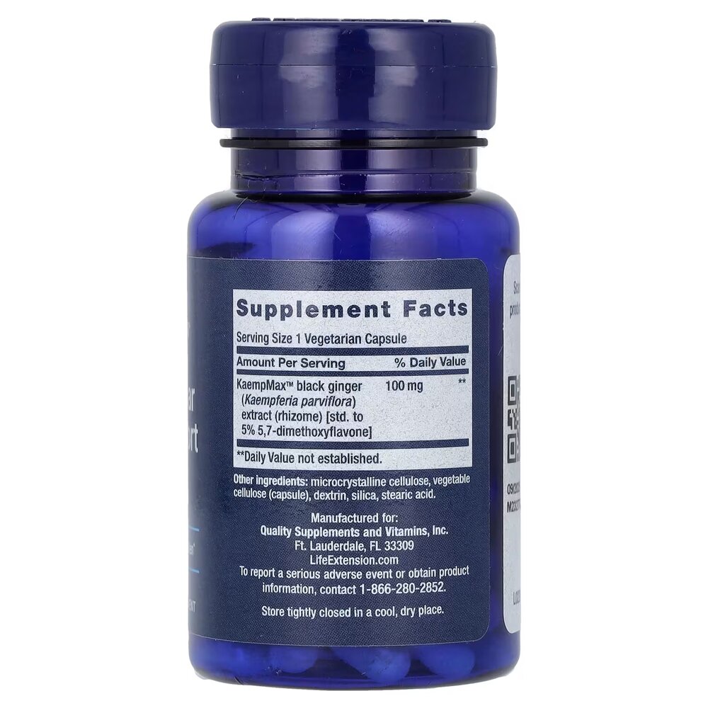 Екстракт тайського чорного імбиру Life Extension Male Vascular Sexual Support, 30 вегакапсул для чоловіків. Фото 2