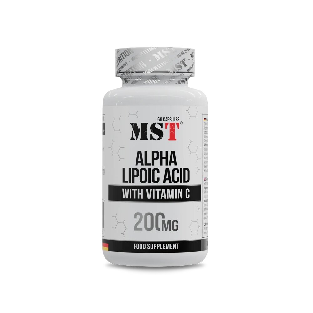 Альфа-липоевая кислота MST Nutrition Alpha Lipoic Acid, 60 капсул с витамином С