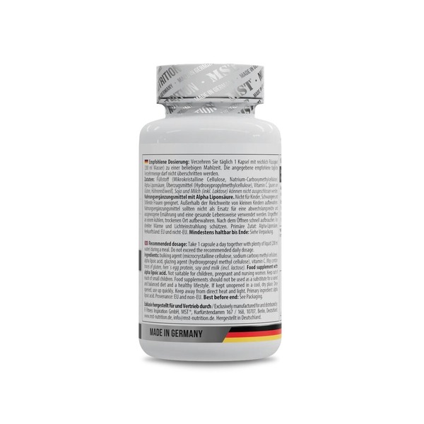 Альфа-липоевая кислота MST Nutrition Alpha Lipoic Acid, 60 капсул с витамином С. Фото 3