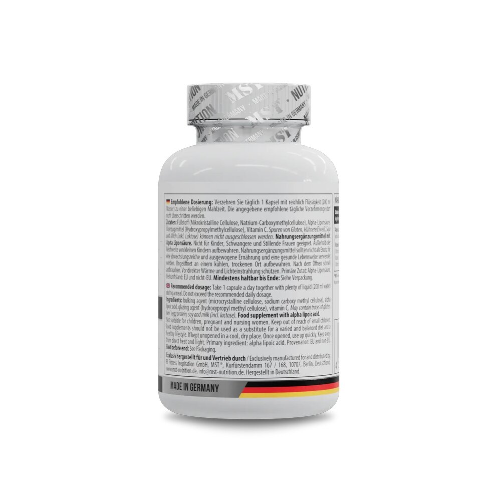 Альфа-липоевая кислота MST Nutrition Alpha Lipoic Acid, 120 капсул с витамином С. Фото 3