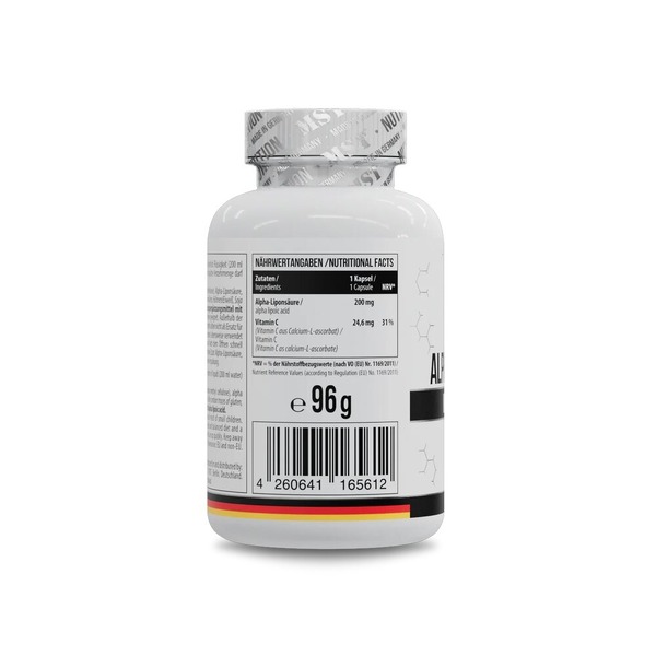 Альфа-липоевая кислота MST Nutrition Alpha Lipoic Acid, 120 капсул с витамином С. Фото 2