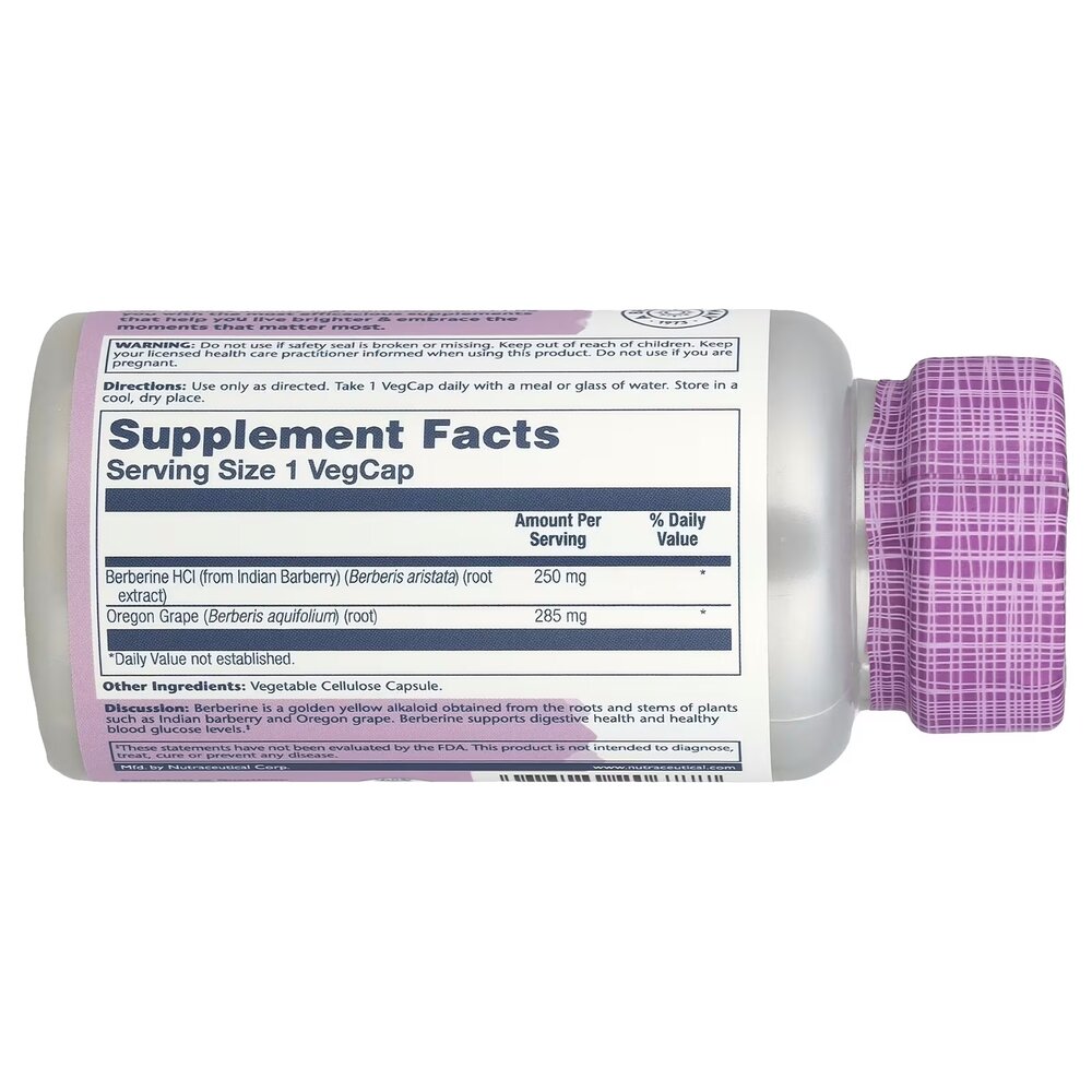 Берберин і корінь орегонського винограду Solaray Berberine with Oregon Grape, 60 вегакапсул для підтримки організму. Фото 2