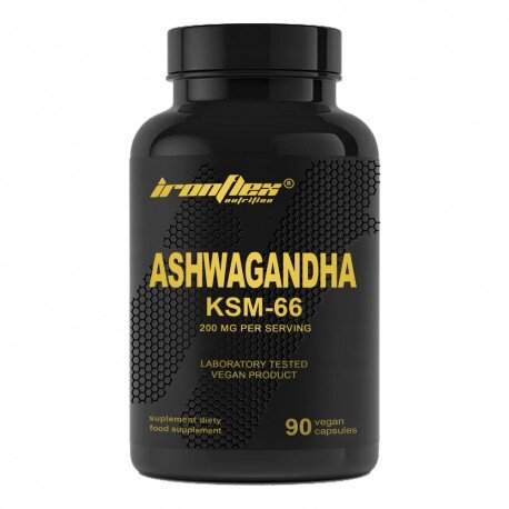Екстракт кореня ашваганди IronFlex Ashwagandha KSM-66, 90 вегакапсул для підтримки нервової системи