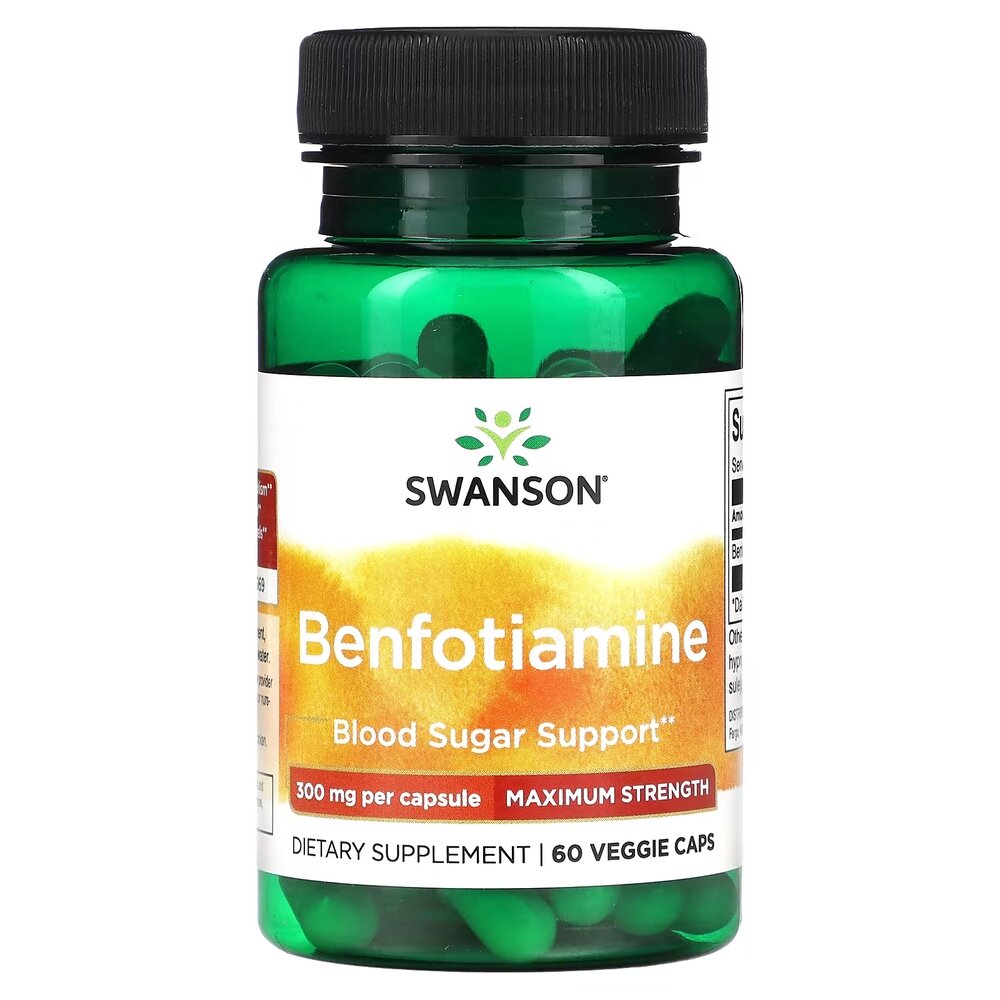 Витамин В1 Swanson Benfotiamine 300 mg Maximum Potency, 60 вегакапсул