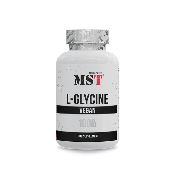 Глицин MST Nutrition Glycine 1000 mg, 120 капсул для поддержания нервной системы
