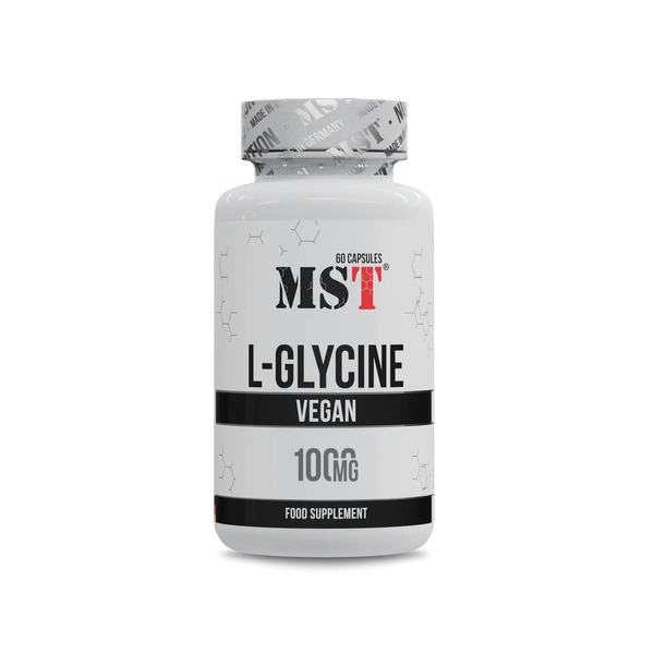 Глицин MST Nutrition Glycine 1000 mg, 60 капсул для поддержания нервной системы