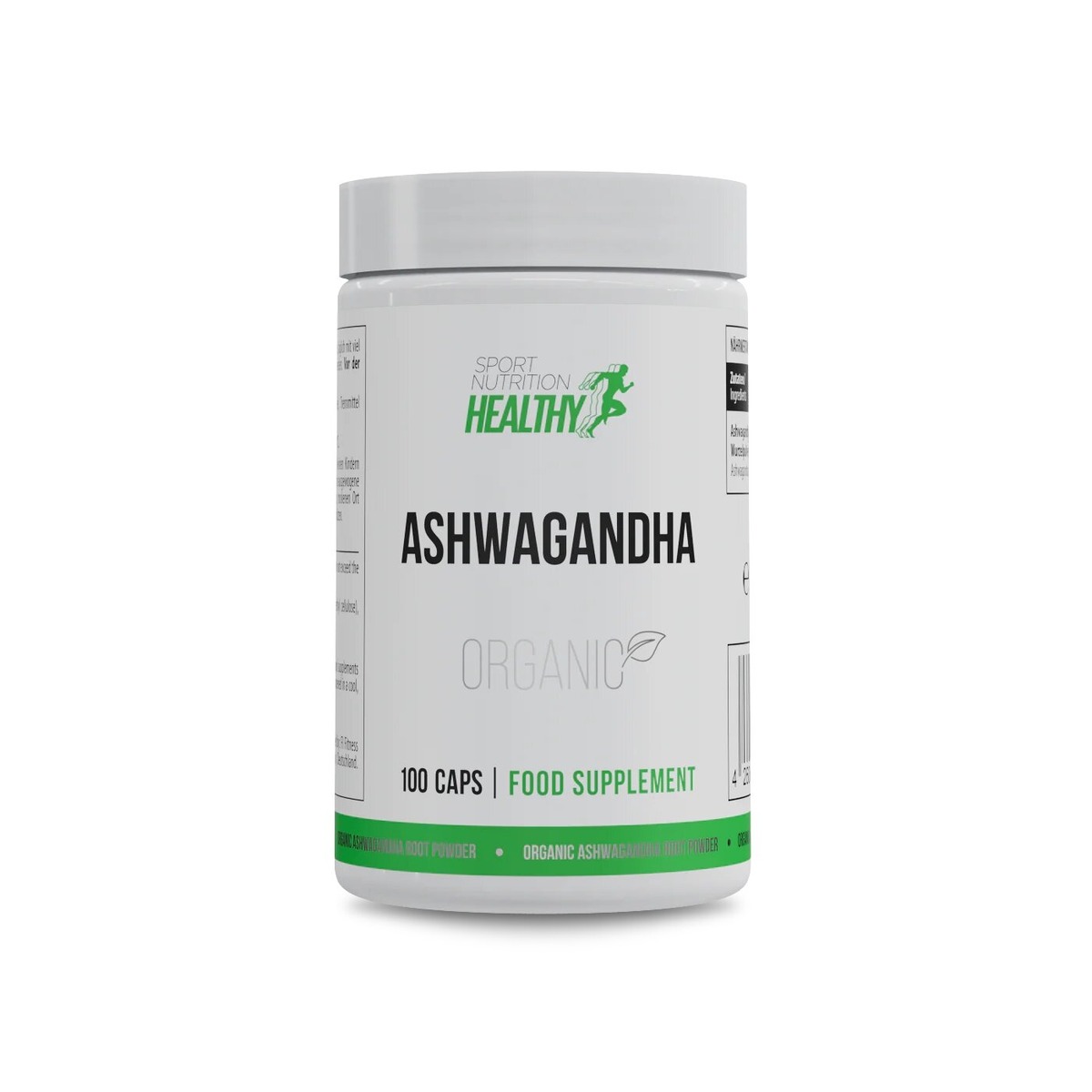 Органічний порошок кореня ашваганди Healthy Ashwagandha, 100 капсул