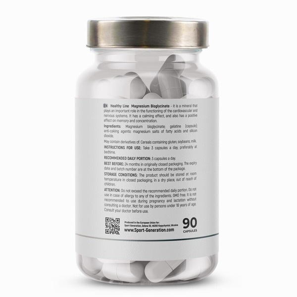 Магний бисглицинат Sport Generation Healthy Line Magnesium Bisglycinate, 90 капсул. Фото 2