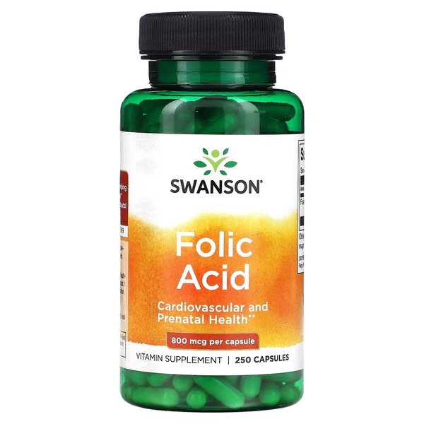 Фолиевая кислота Swanson Folic Acid 800 mcg, 250 капсул
