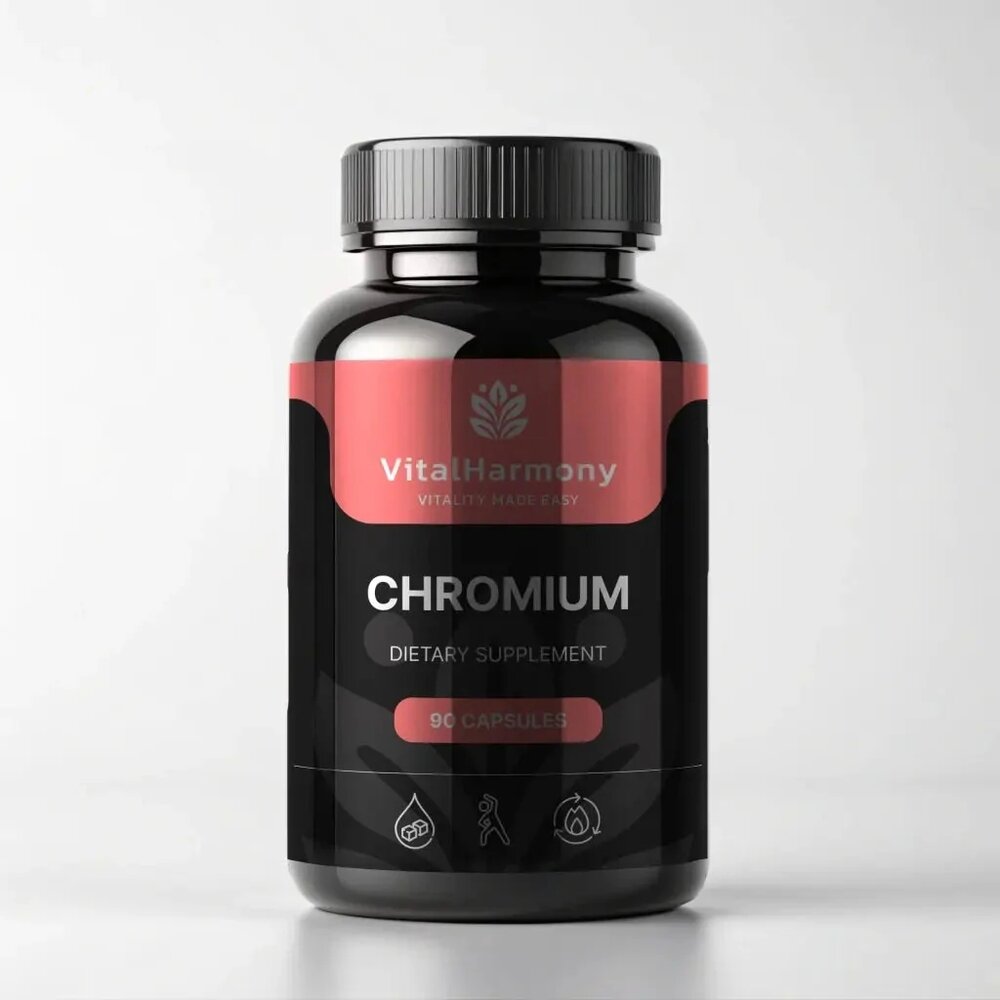 Пиколинат хрома VitalHarmony Chromium, 90 капсул для покращення метаболізму та контролю апетиту