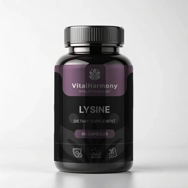 L-лизина гидрохлорид VitalHarmony Lysine, 90 капсул для поддержки иммунной системы