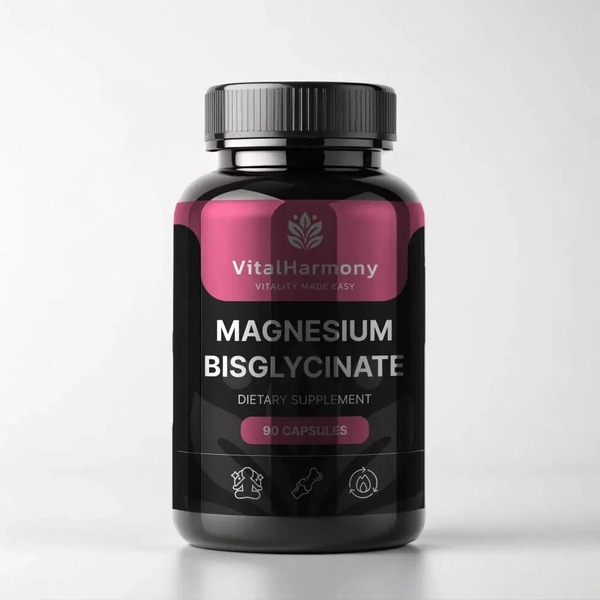 Бисглицинат магния VitalHarmony Magnesium Bisglycinate, 90 капсул для поддержания общего состояния организма