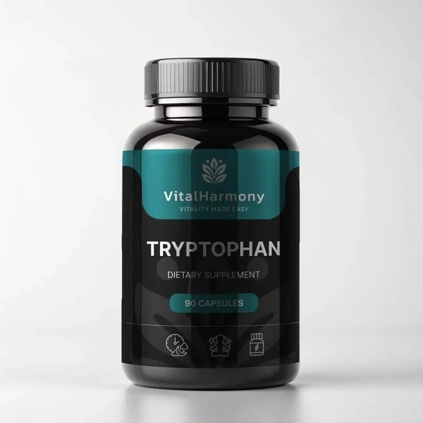 L-триптофан VitalHarmony Tryptophan 300 mg, 90 капсул для поддержки выработки серотонина