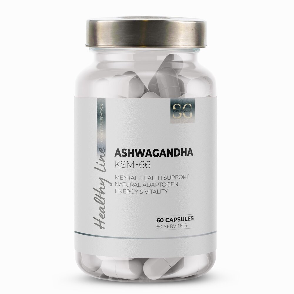Екстракт ашваганди Sport Generation Healthy Line Ashwagandha KSM - 66, 60 капсул для підтримки організму в період стресу