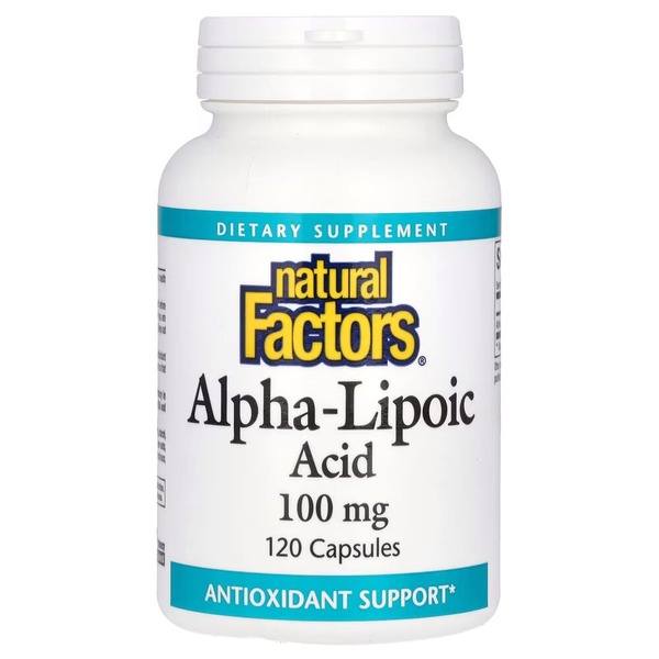 Альфа-ліпоєва кислота Natural Factors Alpha-Lipoic Acid 100 mg, 120 капсул для антиоксидантного захисту