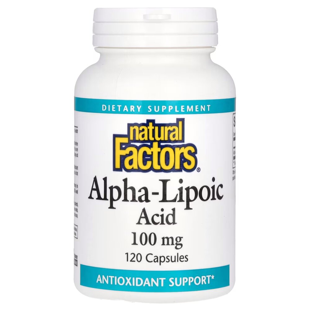 Альфа-ліпоєва кислота Natural Factors Alpha-Lipoic Acid 200 mg, 120 капсул для антиоксидантного захисту