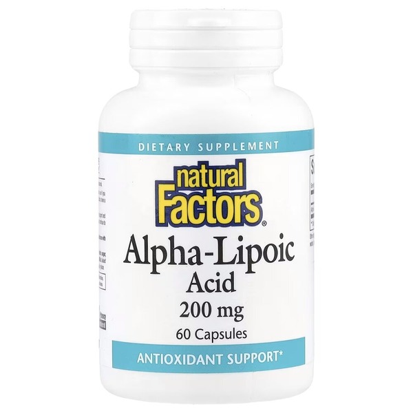 Альфа-ліпоєва кислота Natural Factors Alpha-Lipoic Acid 200 mg, 60 капсул для антиоксидантного захисту
