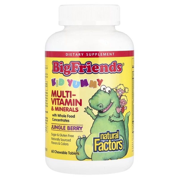 Мультивітаміни для дітей Natural Factors Big Friends Multi-Vitamin & Minerals, 60 жувальних таблеток