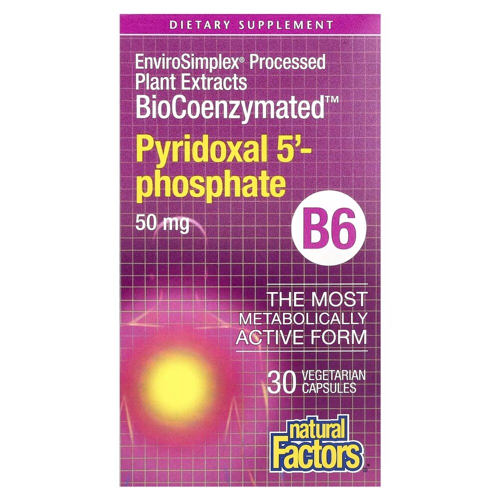 Піридоксаль-5'-фосфат Natural Factors BioCoenzymated Pyridoxal 5'-Phosphate 50 mg, 30 капсул