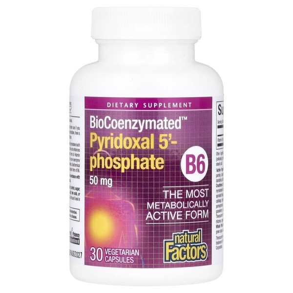 Піридоксаль-5'-фосфат Natural Factors BioCoenzymated Pyridoxal 5'-Phosphate 50 mg, 30 капсул. Фото 3