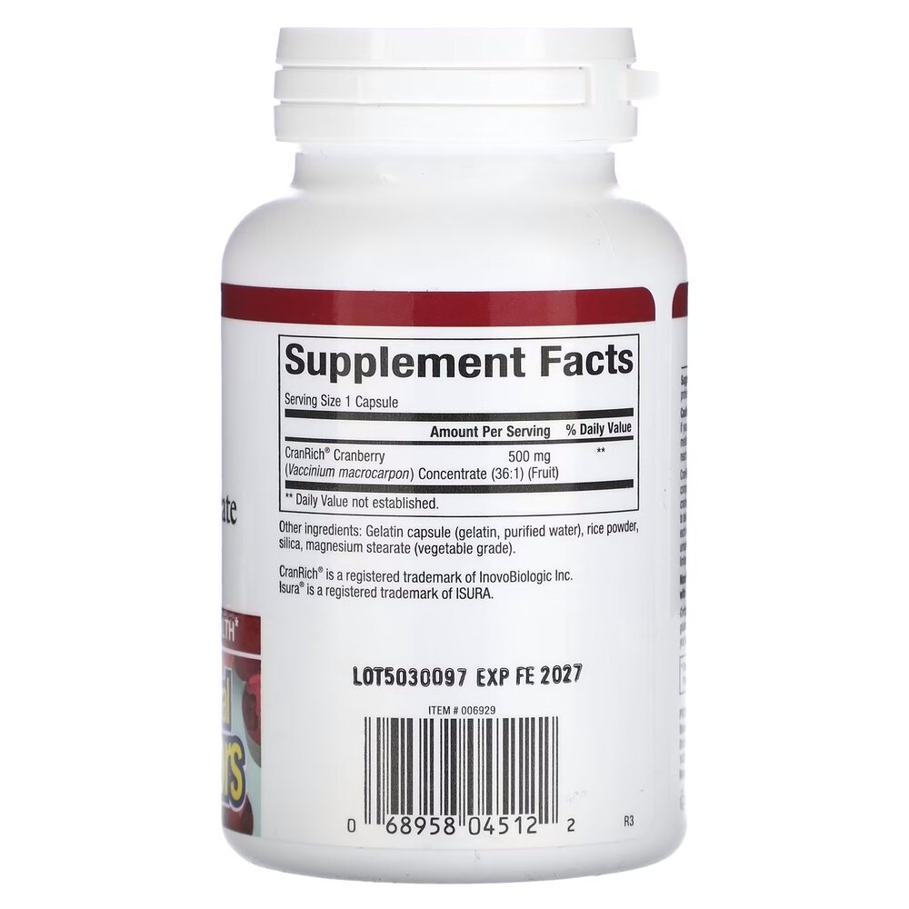 Екстракт журавлини Natural Factors CranRich Cranberry Concentrate Super Strength, 90 капсул для здоров'я сечовивідних шляхів. Фото 2