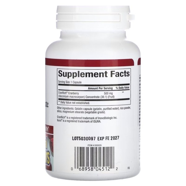 Екстракт журавлини Natural Factors CranRich Cranberry Concentrate Super Strength, 90 капсул для здоров'я сечовивідних шляхів. Фото 2