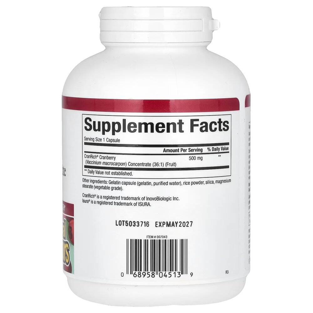 Екстракт журавлини Natural Factors CranRich Cranberry Concentrate Super Strength, 180 капсул для здоров'я сечовивідних шляхів. Фото 2